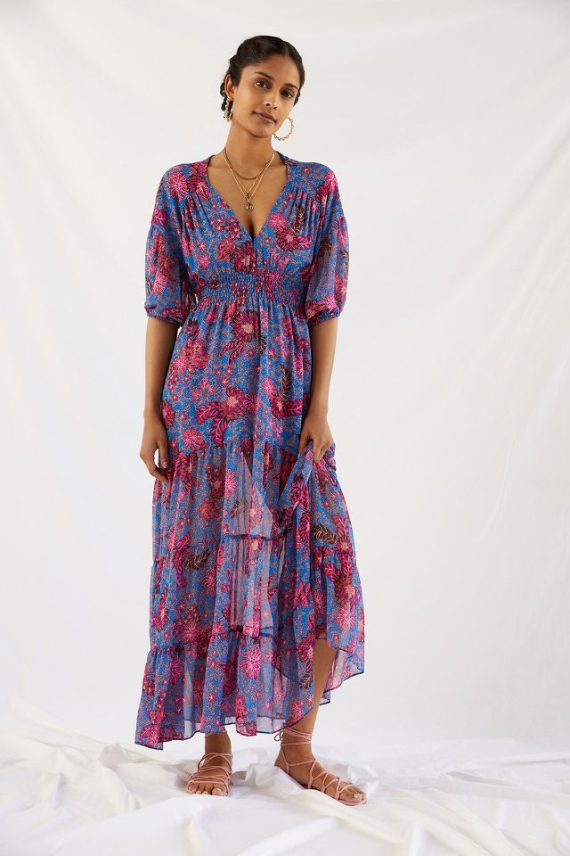 Anthropologie floral 2024 maxi dress