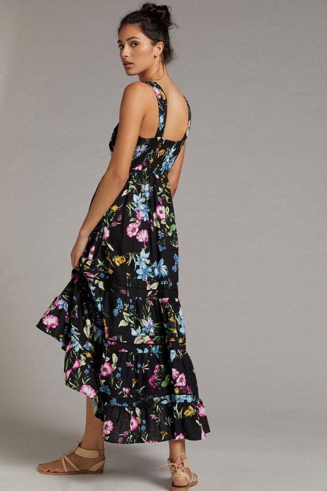 knee length dresses for ladies Odd Molly Anthropologie Floral Embroidered Printed Midi Dress – White  Chocolate Couture main image 1