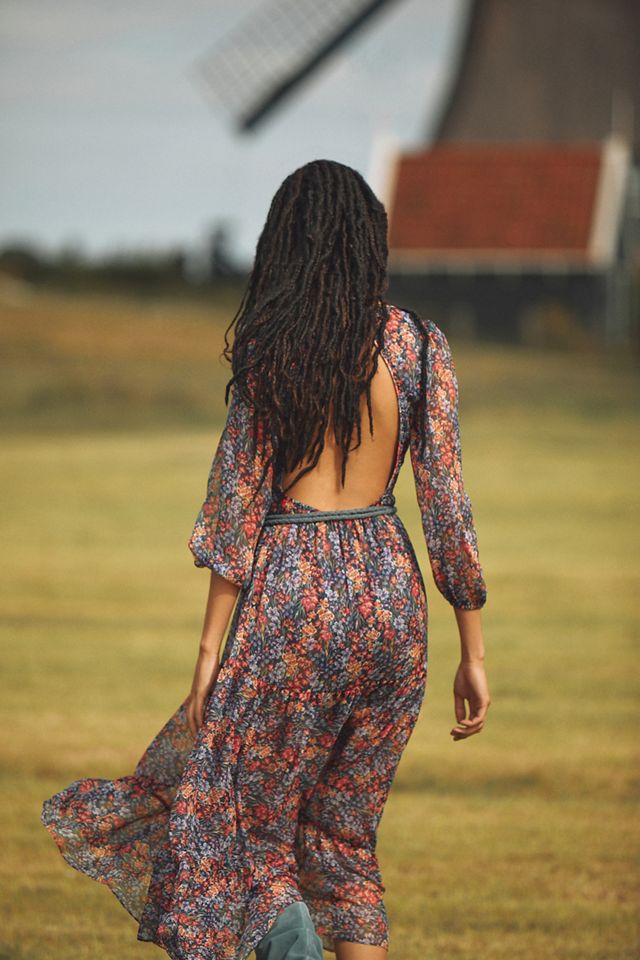 Floral Open-Back Maxi Dress | Anthropologie
