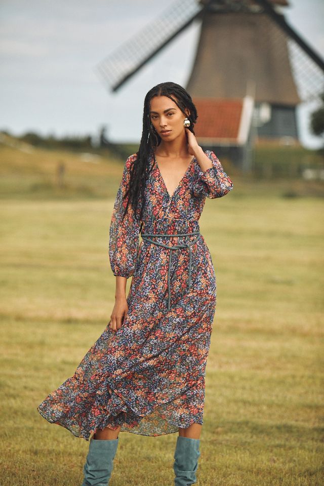 Floral Open Back Maxi Dress