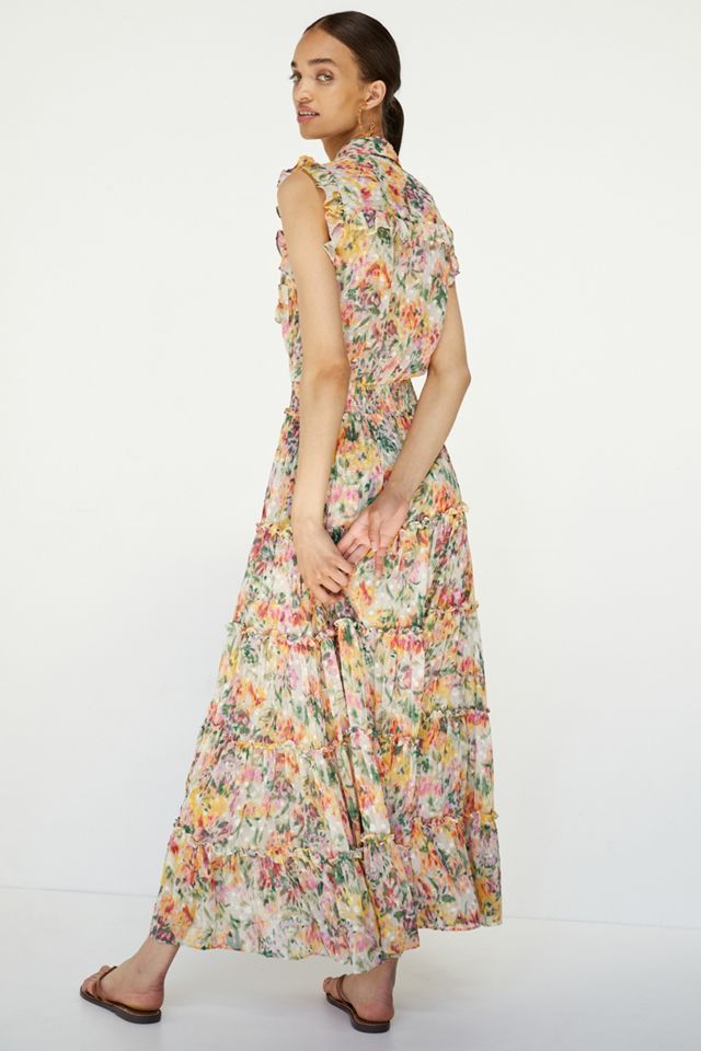 anthropologie ruffled floral maxi dress Ruffled Floral Maxi Dress
