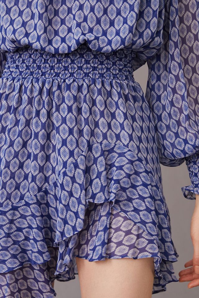 Long-Sleeve Ruffle-Hem Mini Dress #2