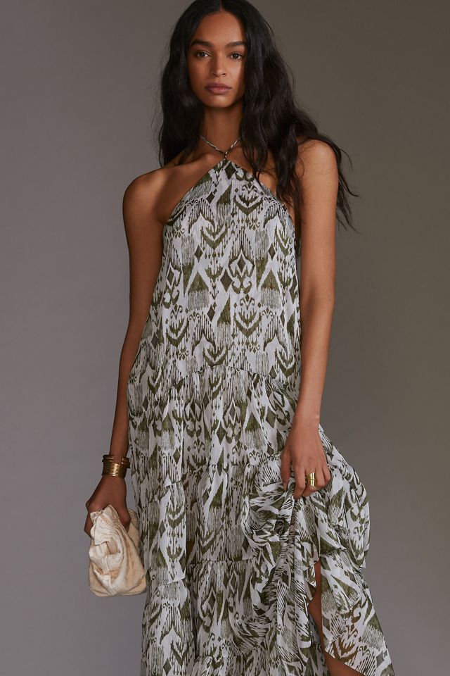 MISA Printed Halter Midi Dress #1