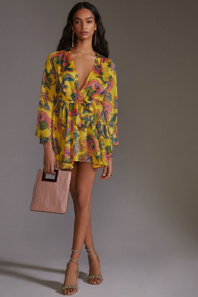 MISA Kaia Floral Chiffon Mini Dress #1