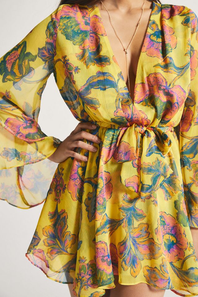 MISA Kaia Floral Chiffon Mini Dress #4