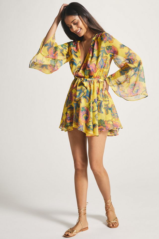 MISA Kaia Floral Chiffon Mini Dress #5