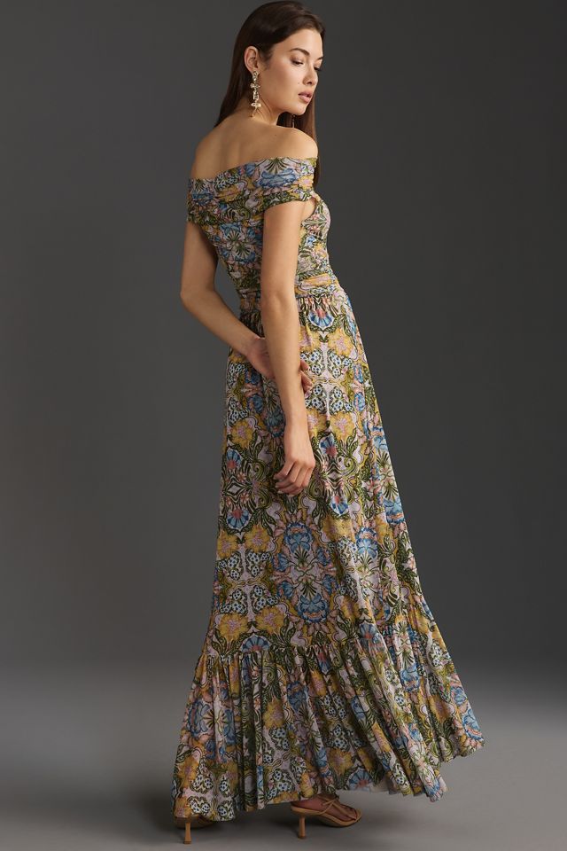 MISA Fiorella Off-The-Shoulder Maxi Dress | Anthropologie