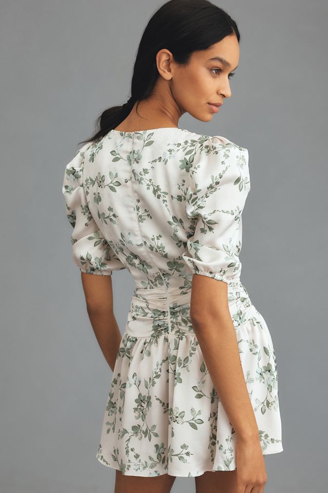 MISA Narcissa Short-Sleeve V-Neck Mini Dress | Anthropologie