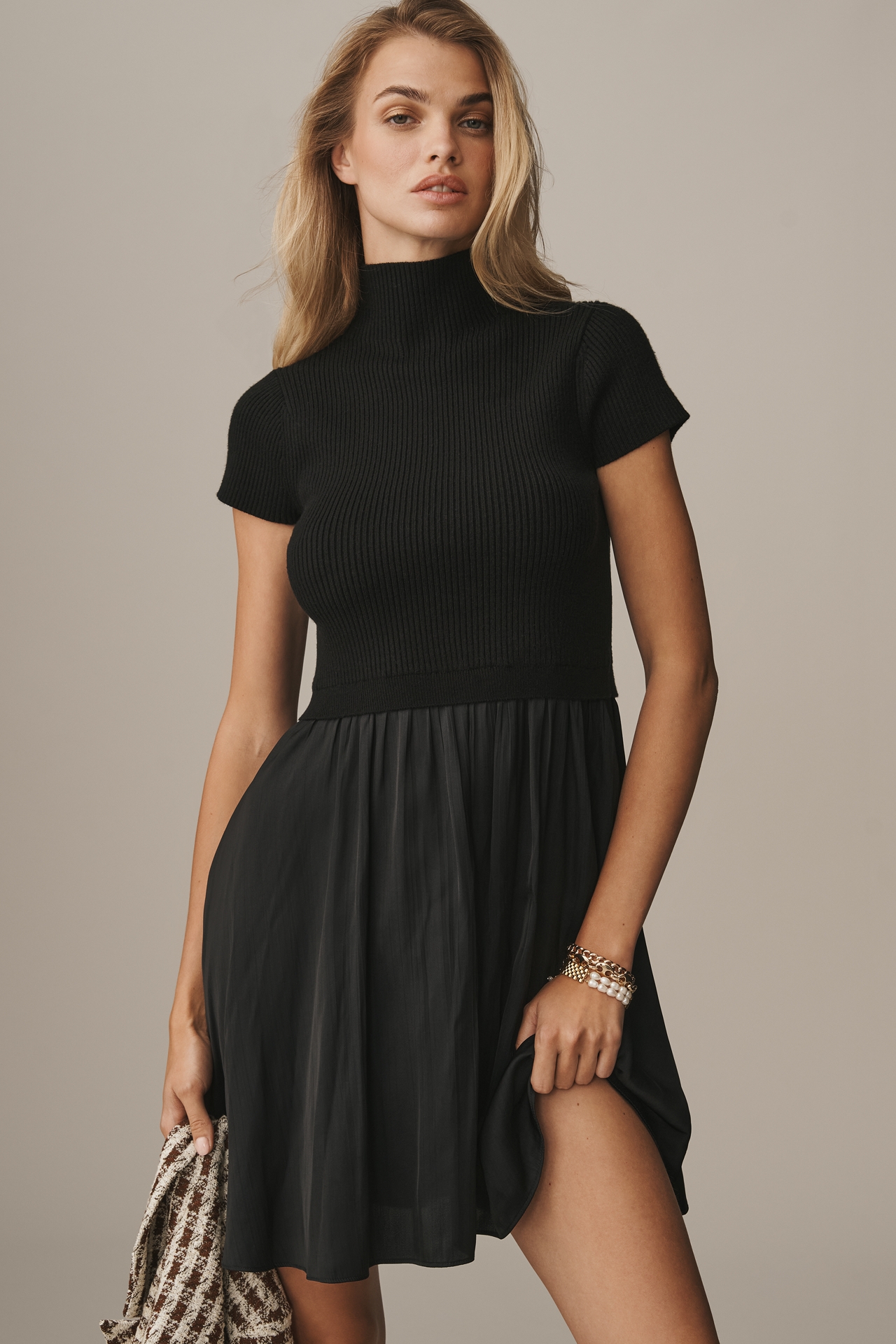 The Thea Short Sleeve Twofer Mini Dress