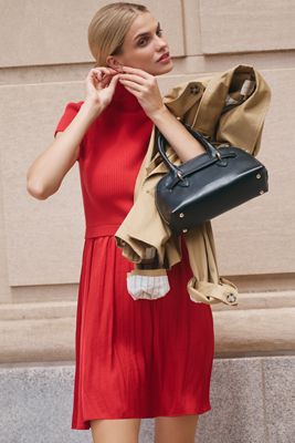 By Anthropologie V-Neck Flutter-Sleeve Midi Dress