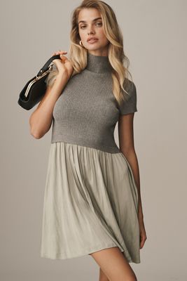 By Anthropologie Short-Sleeve V-Neck Slip Midi Dress