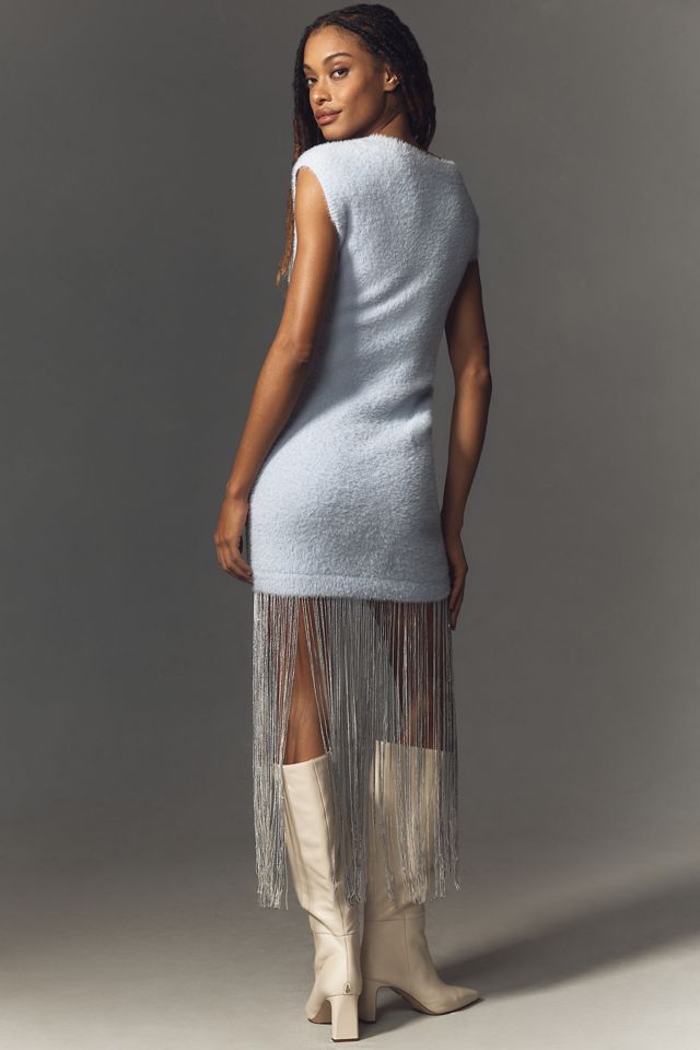 By Anthropologie Fringe-Trim Sweater Dress | Anthropologie
