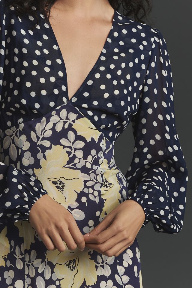 RIXO Melanie Long-Sleeve Printed Midi Dress #3