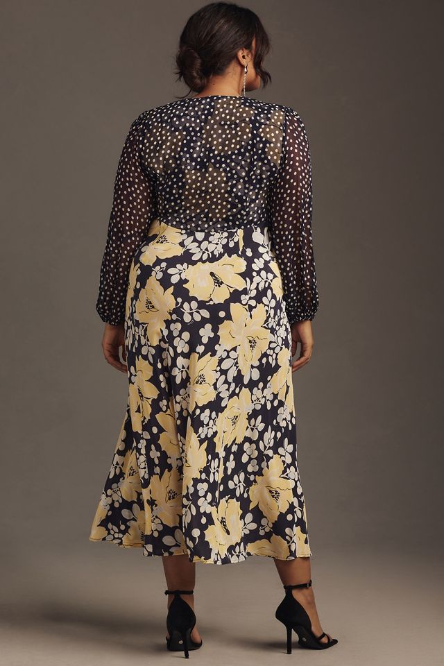 RIXO Melanie Long-Sleeve Printed Midi Dress #5