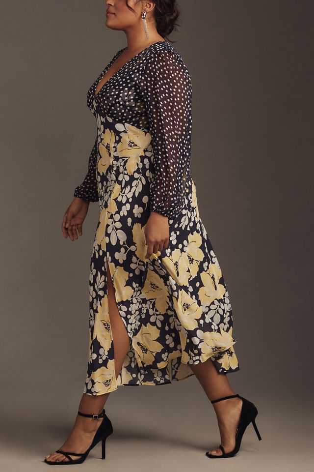 RIXO Melanie Long-Sleeve Printed Midi Dress #6