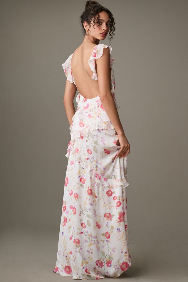 RIXO Gail V-Neck Floral Ruffled Maxi Dress #1