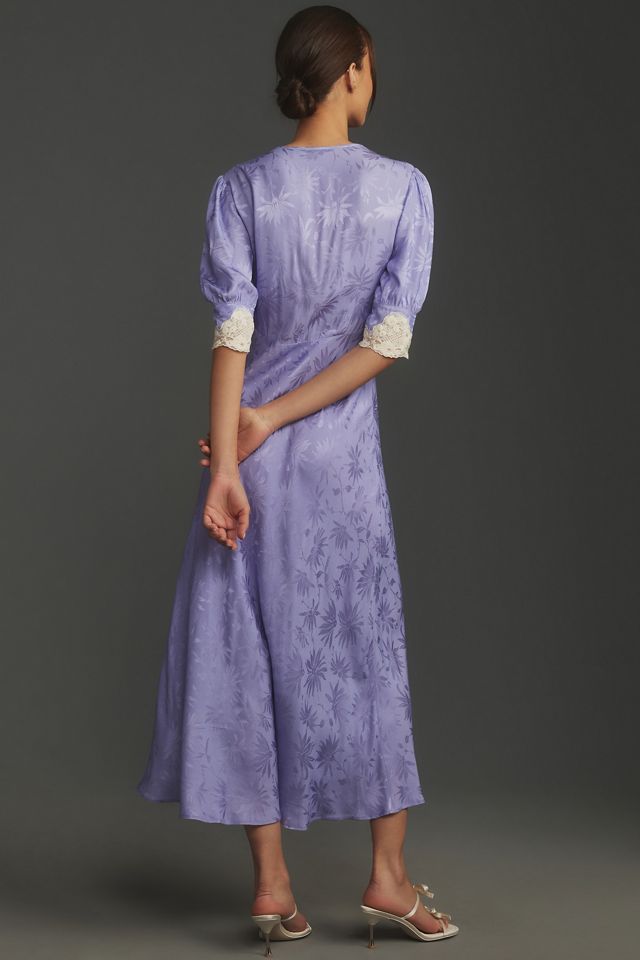 rixo purple dress Bondi Silk Midi Dress in Purple Ikat Bloom Lilac