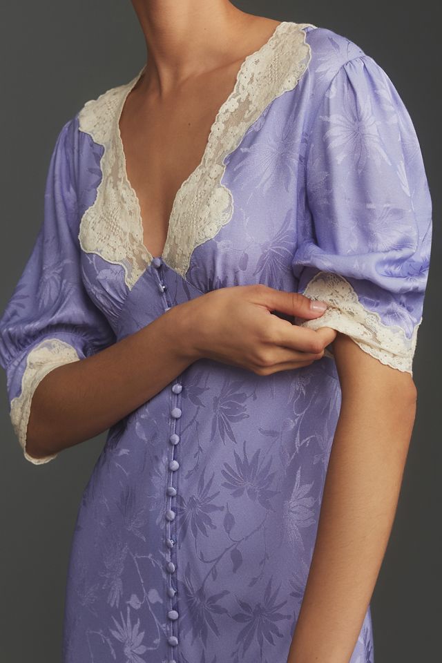 chinese dress ladies Rosamarie Satin Dress in Stone Blue main image 1