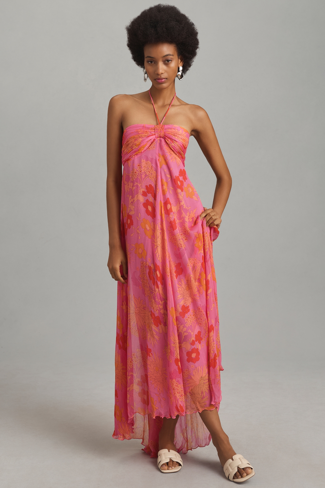 RIXO Samira Halter Maxi Dress