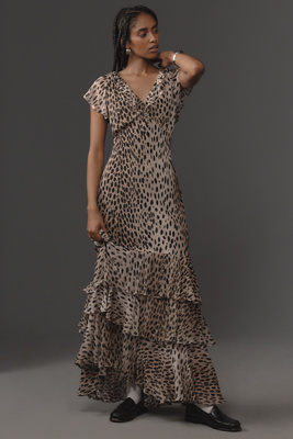 Shop Rixo London Amelle Silk Gown In Multicolor
