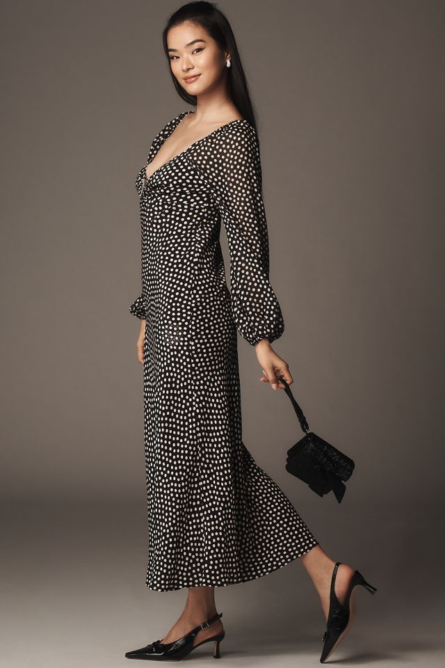 RIXO Ivy Silk Sweetheart Midi Dress #3