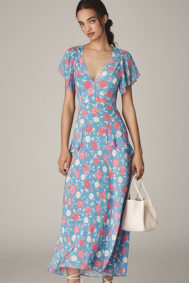RIXO Evie Silk Maxi Dress #1
