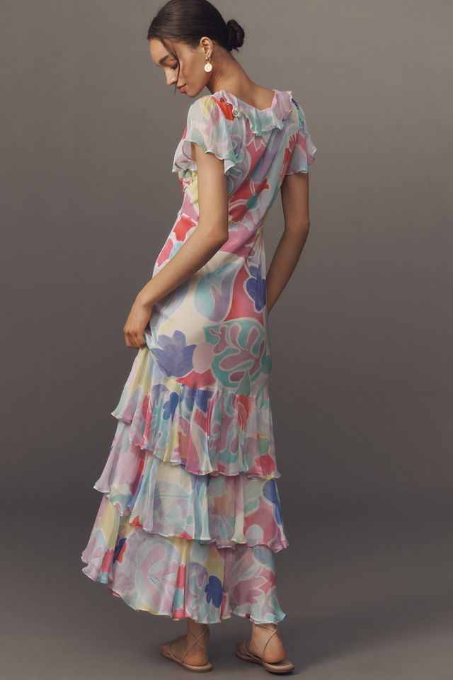 RIXO Amelle Silk Maxi Dress #1