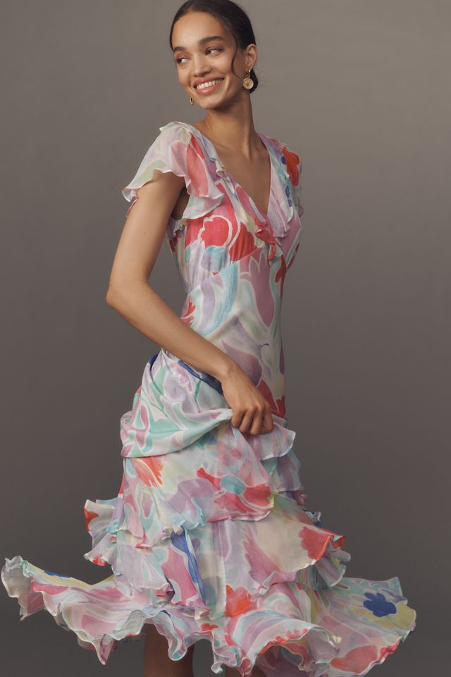 RIXO Amelle Silk Maxi Dress #3