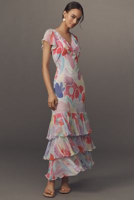 KIVARI Olina One-Shoulder Linen Maxi Dress | Anthropologie