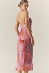 RIXO Hayley Silk Halter Maxi Dress With Scarf