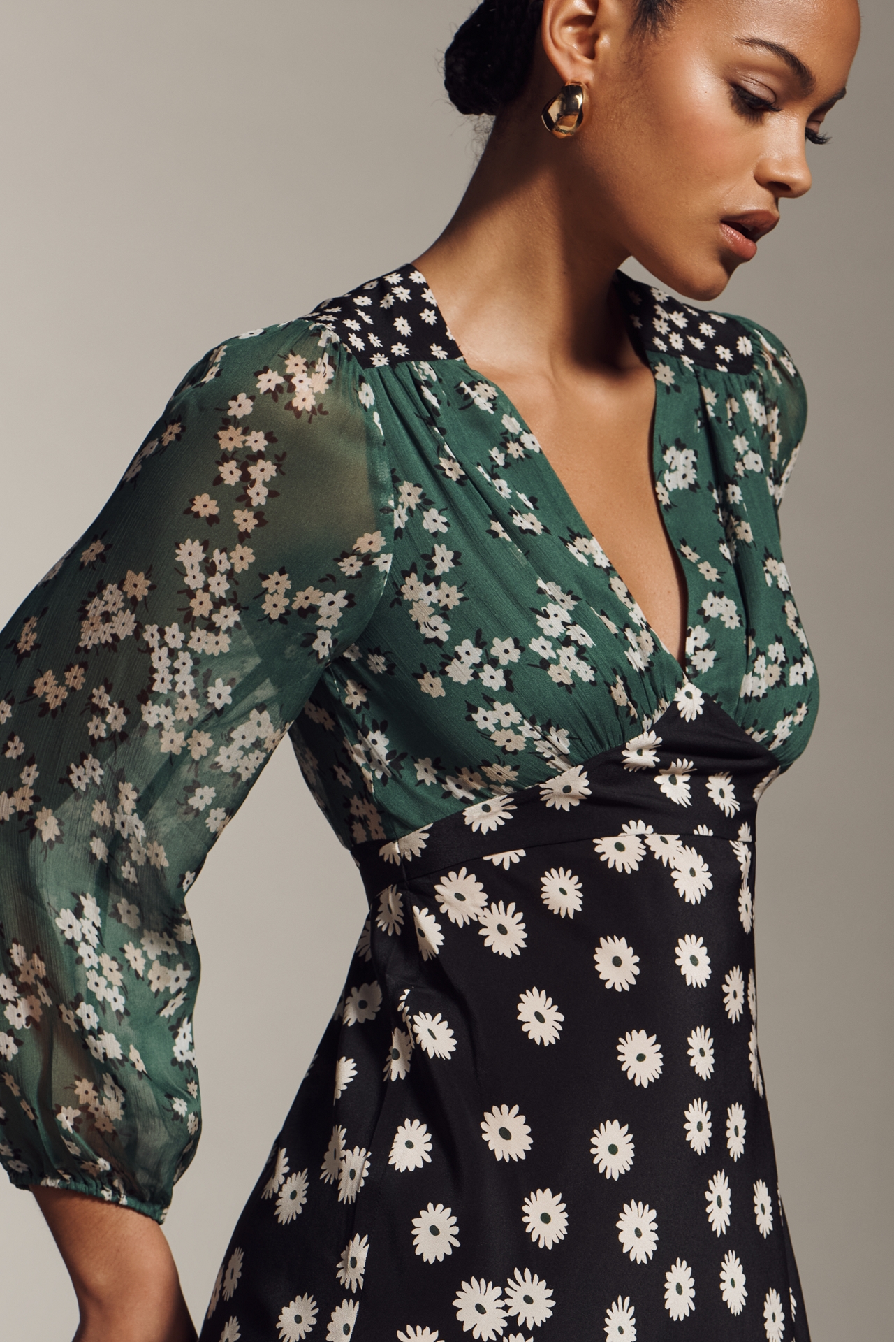 RIXO Kaila Petite Silk Blend Maxi Dress