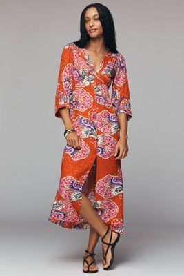 RIXO Petite Dahlia Midi Dress