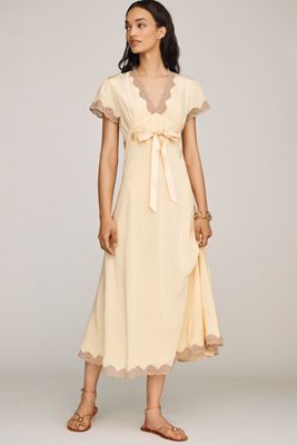 RIXO Marlice Petite Silk Midi Dress