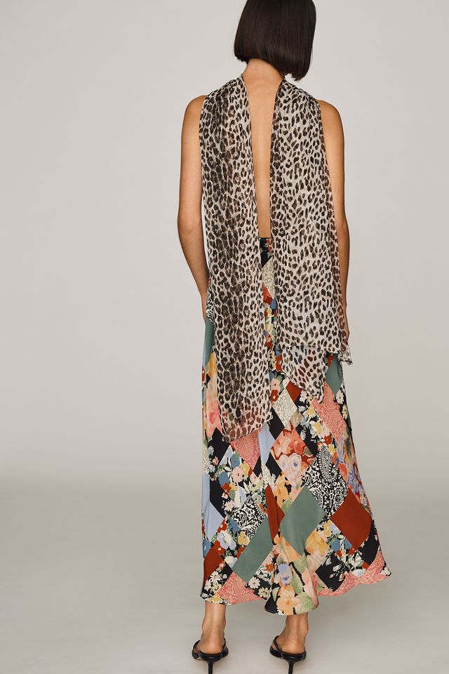 RIXO Hayley 100% Silk Scarf Slip Dress #1