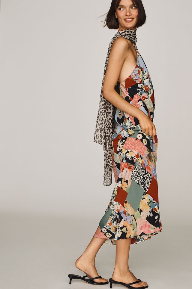 RIXO Hayley 100% Silk Scarf Slip Dress #3