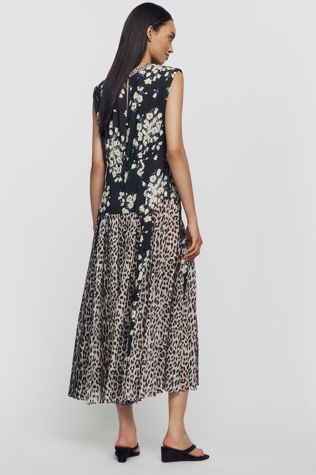 RIXO Coralie Mixed Print Midi Dress #1
