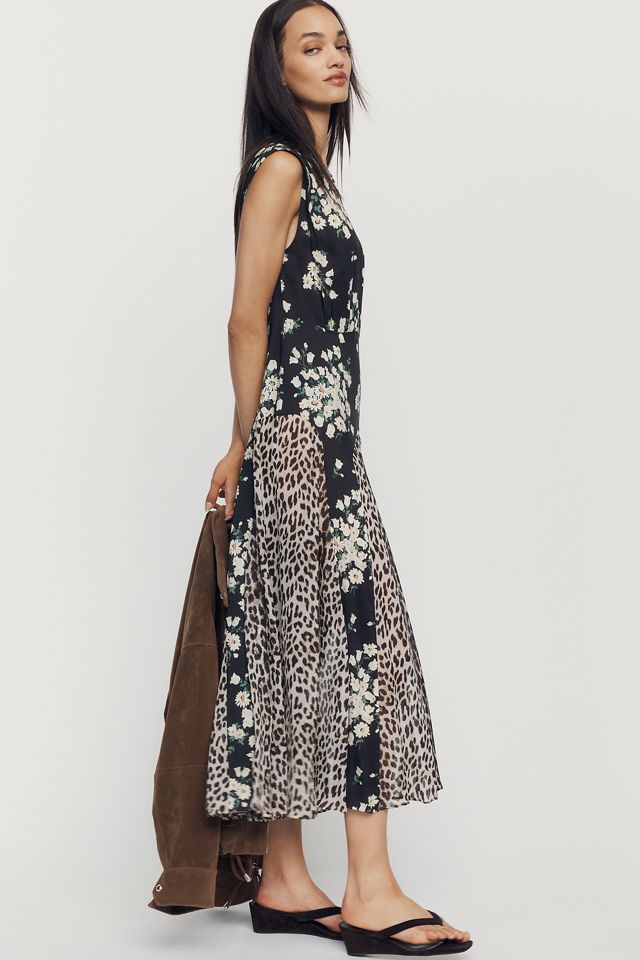 RIXO Coralie Mixed Print Midi Dress #2