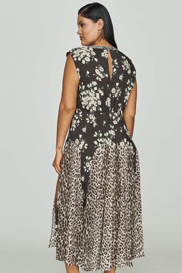 RIXO Coralie Mixed Print Midi Dress #7