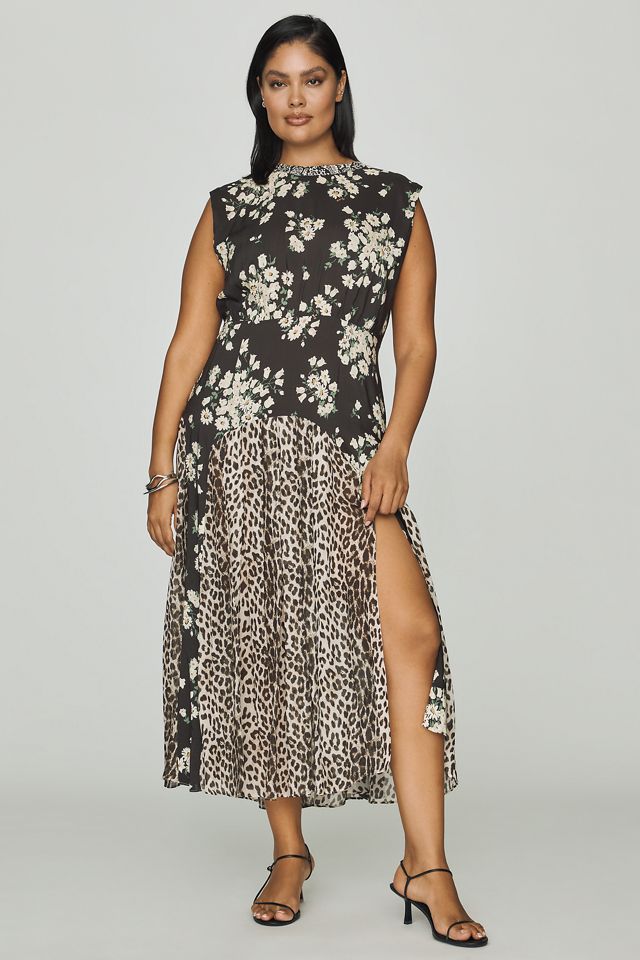 RIXO Coralie Mixed Print Midi Dress #4