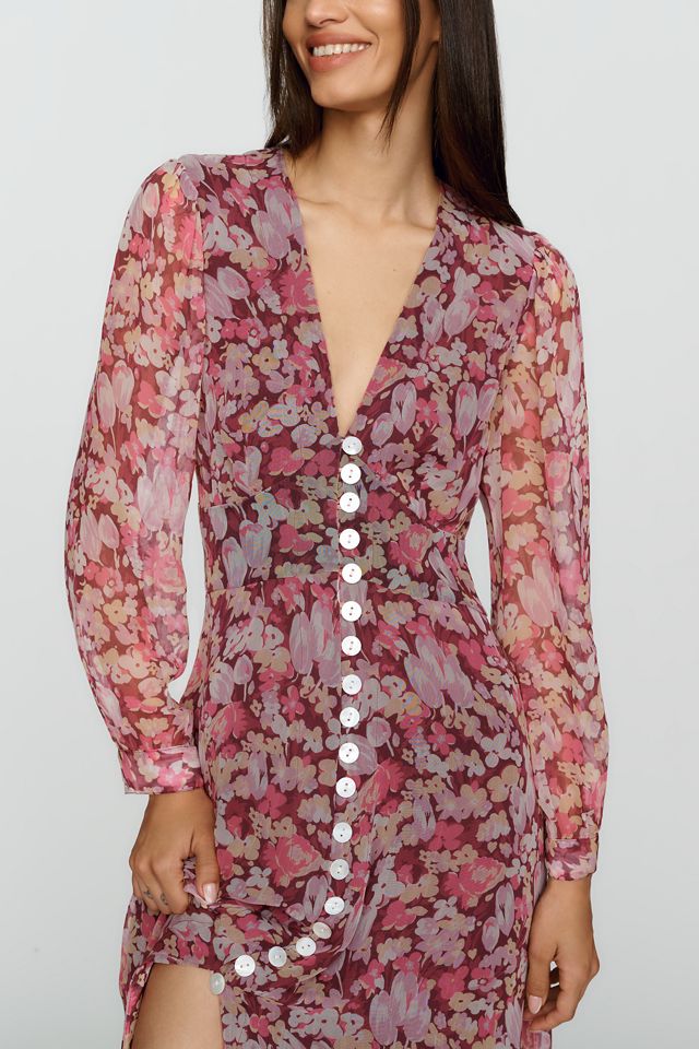 RIXO Avalyn Floral V-Neck Midi Dress #3