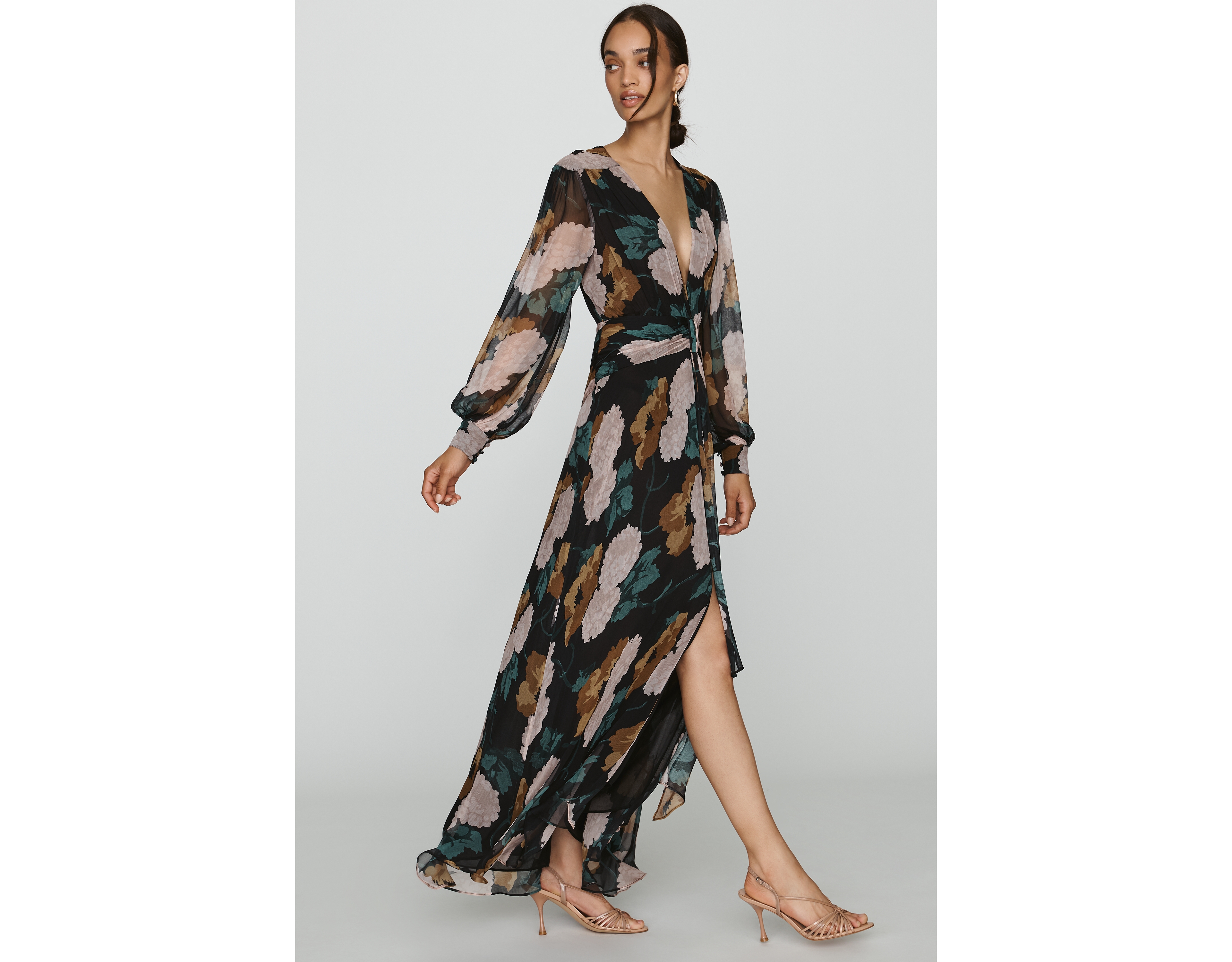 RIXO Meera Chiffon Maxi Dress