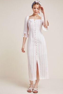long dress with frills Catalina Tiered Ruffle Maxi Dress White main image 0