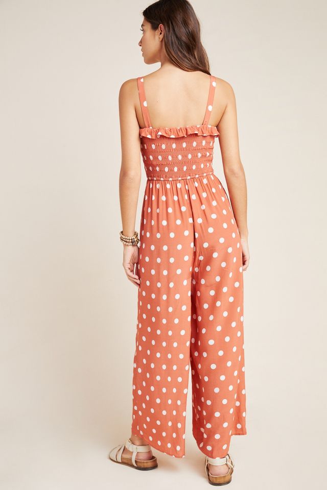 Anthropologie polka best sale dot jumpsuit