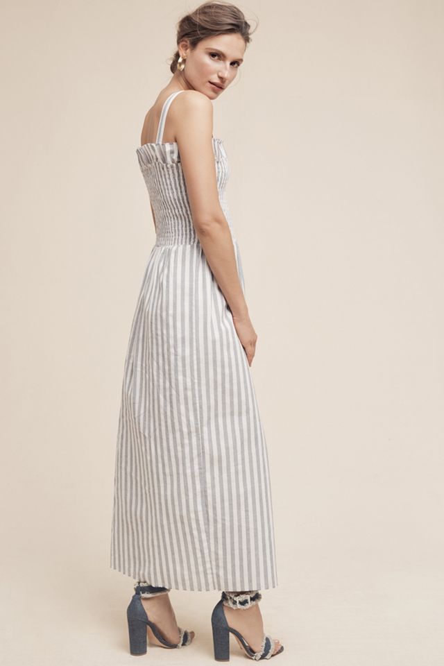 Smocked & Striped Maxi Dress #2