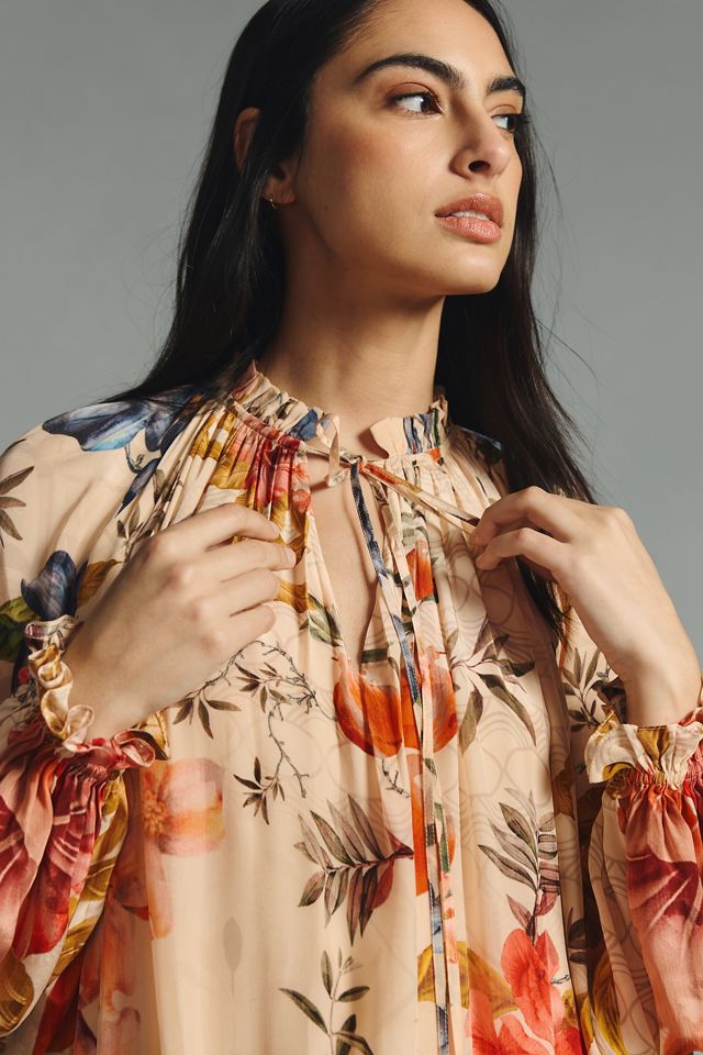 Siddhartha Bansal Ruffled Tie-Neck Dress #2