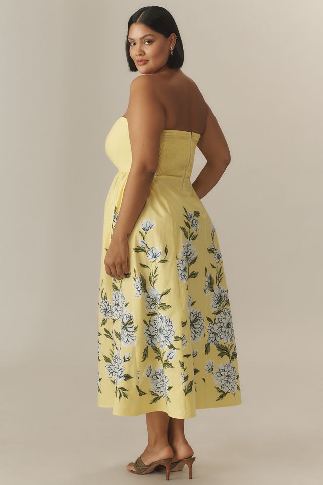 Banjanan Simona Strapless Poplin Midi Dress #5