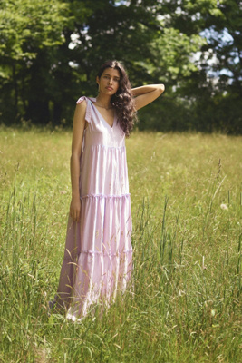 juniors speechless pleated tiered knit maxi dress Maeve Soraya Shimmer Earth (greens/yellows)