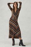 Maeve Striped Wrap Midi Dress | Anthropologie