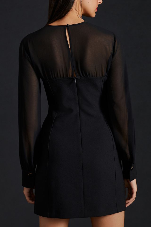Maeve Sheer Long-Sleeve Mini Dress #2