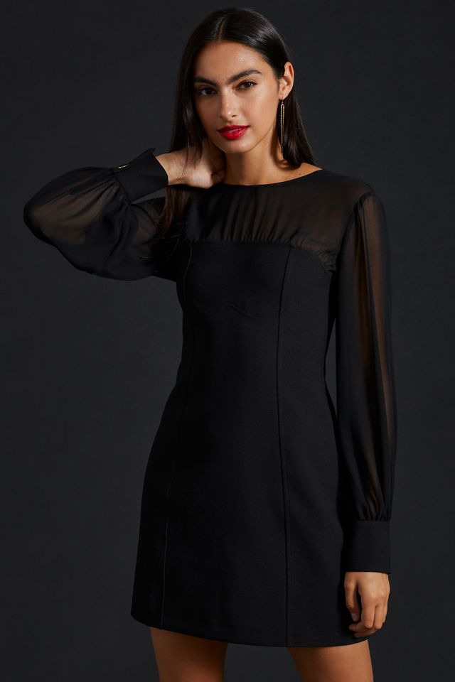 Maeve Sheer Long-Sleeve Mini Dress #3